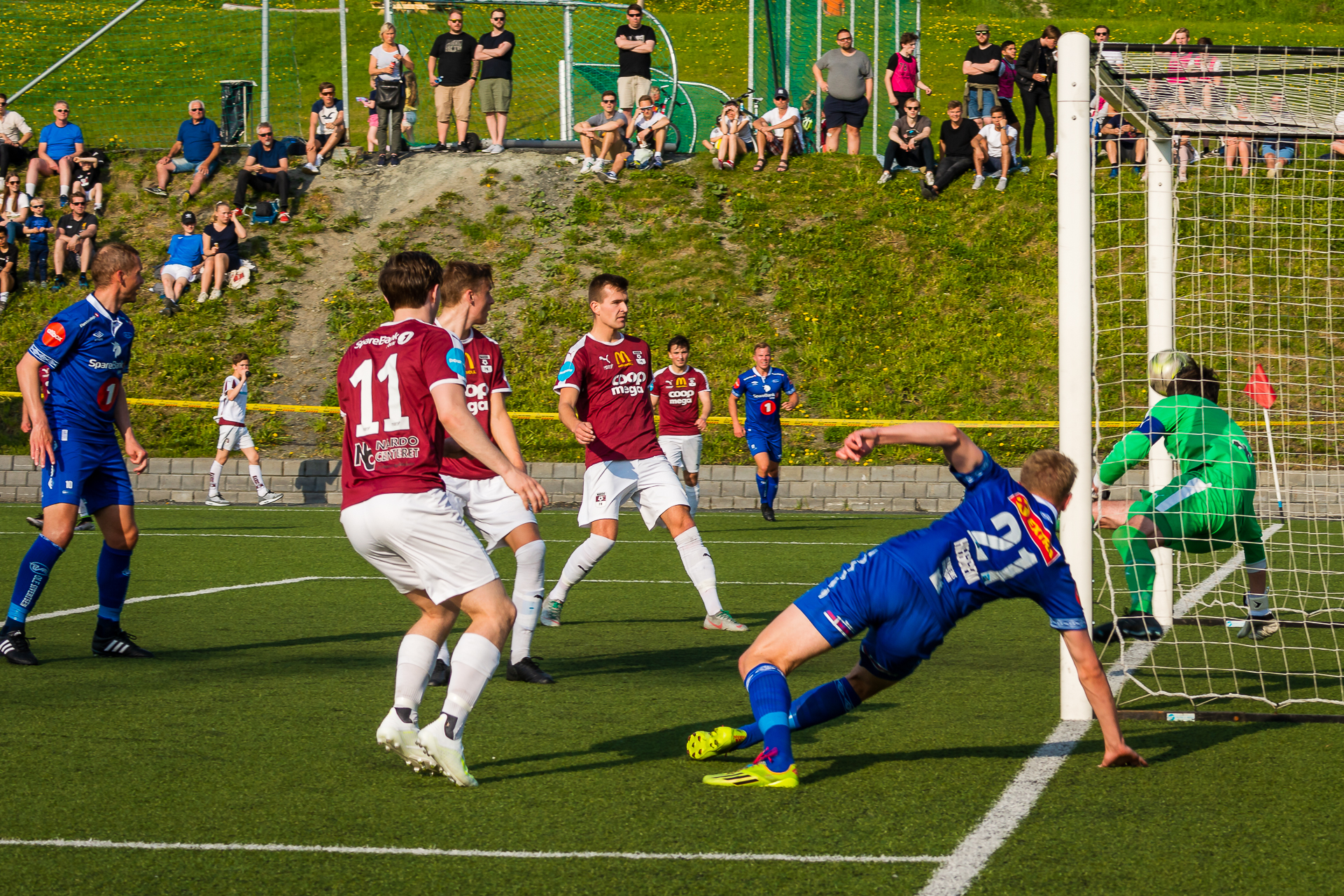 Torbjørn Heggem scorer det første målet for Ranheim i 3.runde mot Nardo